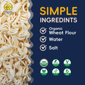SUNGIVEN ramen ingredients close-up highlights non-GMO grains for mindful meals.