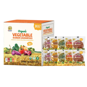 SUNGVEN Organic ramen noodles with mixed vegetables; low sodium for balanced meals.