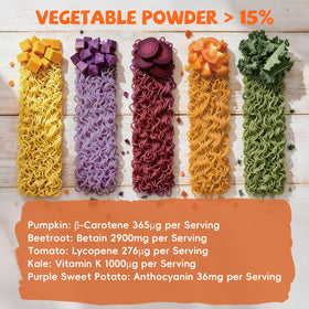 SUNGIVEN non-fried noodles with real vegetable powders for wholesome flavor.