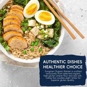 SUNGIVEN vegan ramen option supports plant-based diets with clean ingredients.