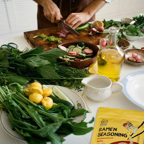 SUNGIVEN mild premium seasoning enhances pasta and other savory dishes.