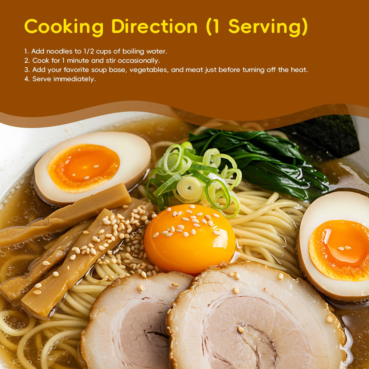 SUNGIVEN ramen ready in 1 minute for speedy meals.