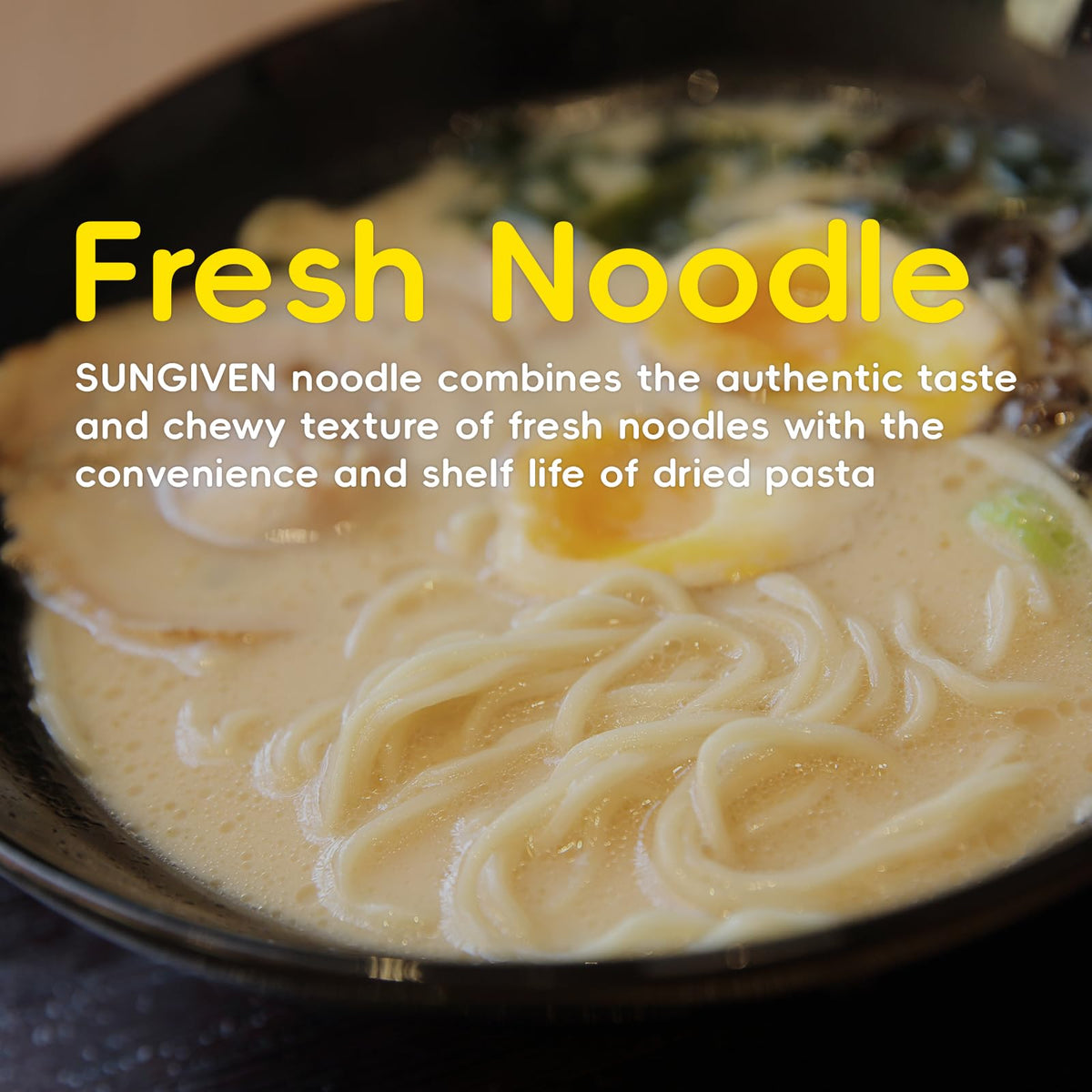SUNGIVEN noodles are vegan and plant-based for meatless meals.
