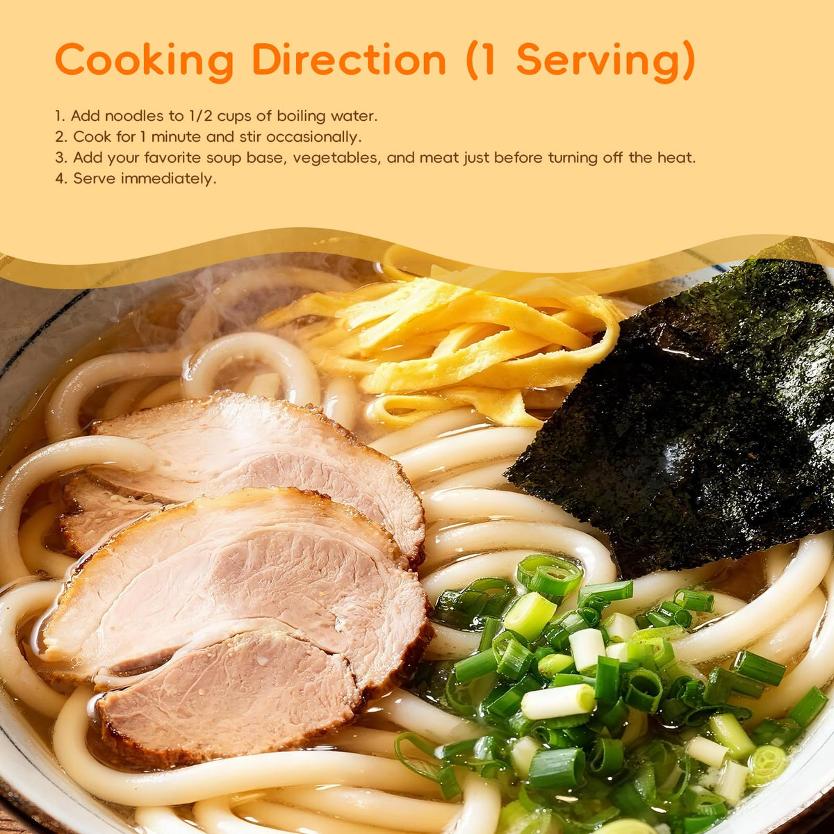 SUNGIVEN udon in a steaming bowl offering restaurant-style flavor at home