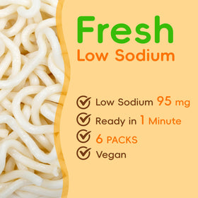 SUNGIVEN udon noodles close-up showing thick, chewy texture for broths