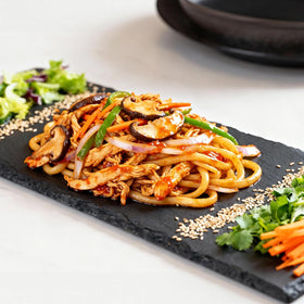 SUNGIVEN udon yaki in wok for quick weeknight meals