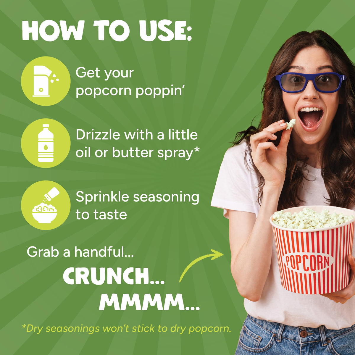 Sunglo dill pickle seasoning ingredients on label highlight simple, clean flavor.