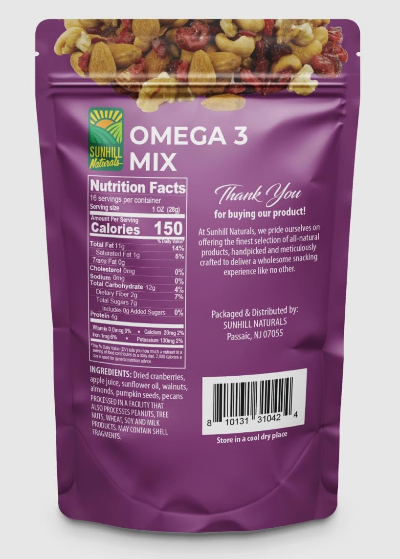 Sunhill Naturals Omega-3 Deluxe Mix grab-and-go snack for busy days