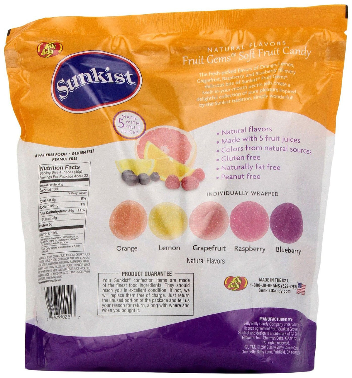 Close-up of colorful Sunkist Fruit Gems highlighting natural fruit flavors.