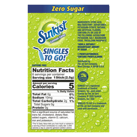 Sunkist Singles To Go box packaging showing six-pack convenience