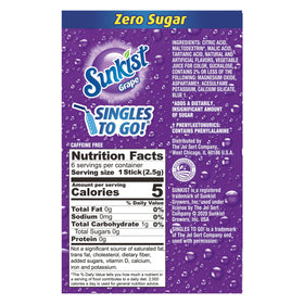 Sunkist Singles-To-Go Grape being mixed in a water bottle for a refreshing sip.