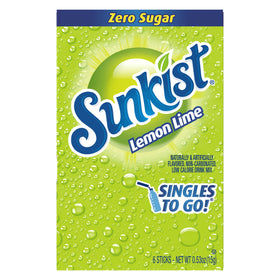 Sunkist Singles To Go zero sugar label on packets