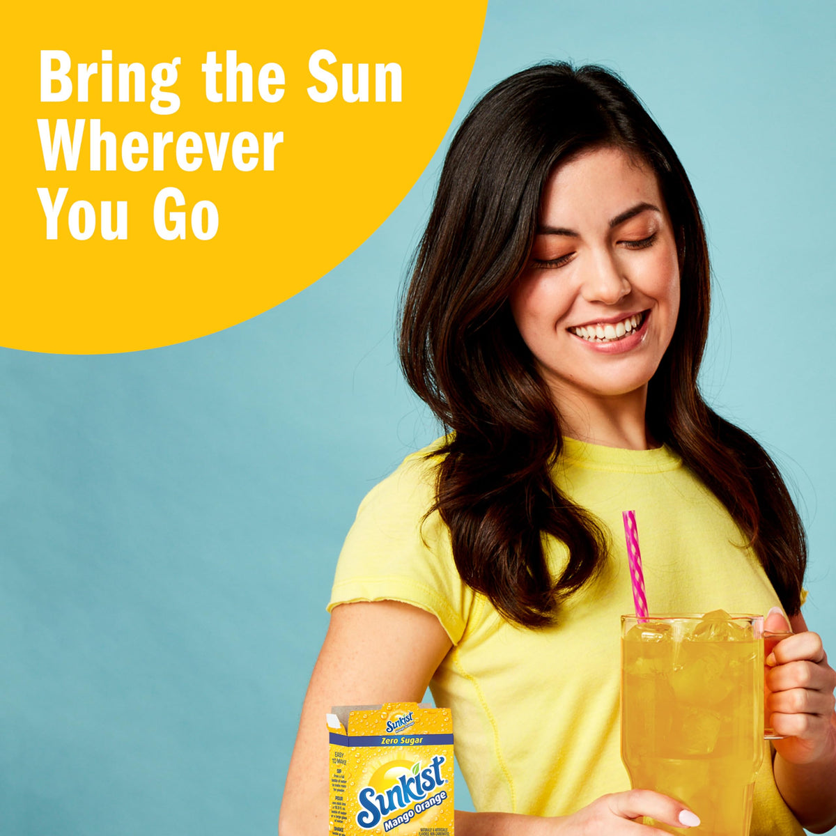 On-the-go packs of Sunkist Mango Orange flavor for travel and work