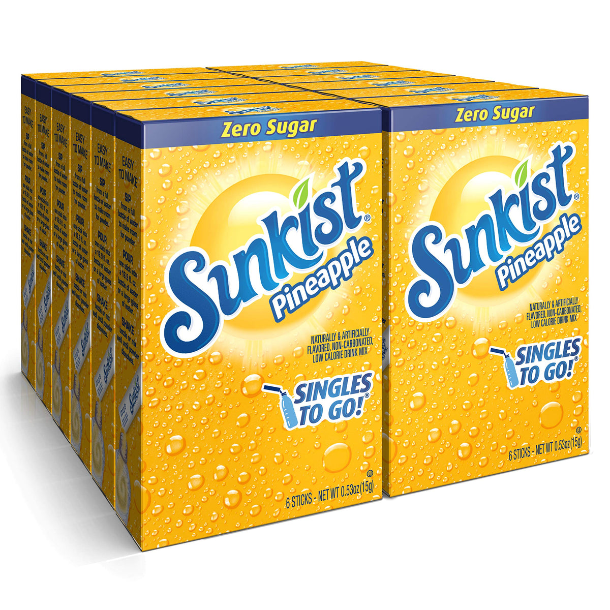 Sunkist Soda Pineapple Singles To Go packets ready for on-the-go hydration.