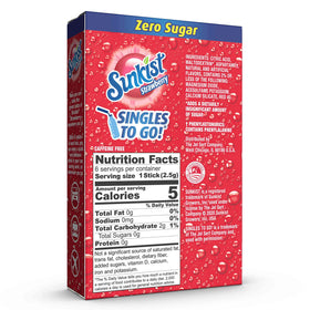 Sunkist Soda Singles To Go box with six sticks per box for easy on-the-go hydration