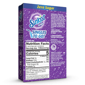 Sunkist Soda Singles To Go in a water bottle for easy on the go hydration.