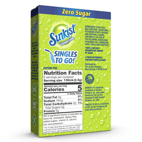 Sunkist Soda Singles To Go packet for easy water flavoring anywhere.
