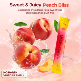 SUNMANC Peach Kombucha stick cut-open highlights convenient single-serve sachets.