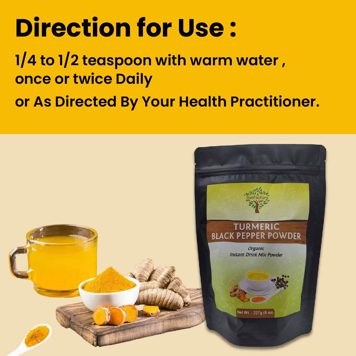 SunNature black pepper close-up highlighting absorption boost in blend.