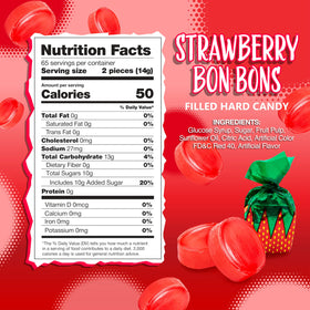 Sunny Island Arcor Strawberry Bon Bons individually wrapped for easy gifting.