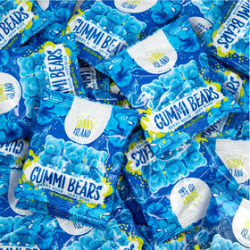 Sunny Island candy buffet blue gummies ideal for dessert tables and gatherings