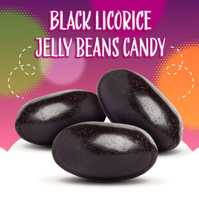 Sunny Island candy buffet display with black licorice jelly beans.