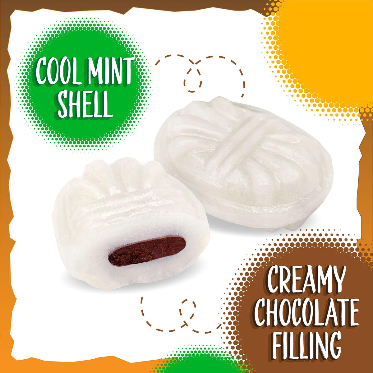 Candy dish display featuring Arcor Chocolate Filled Mints