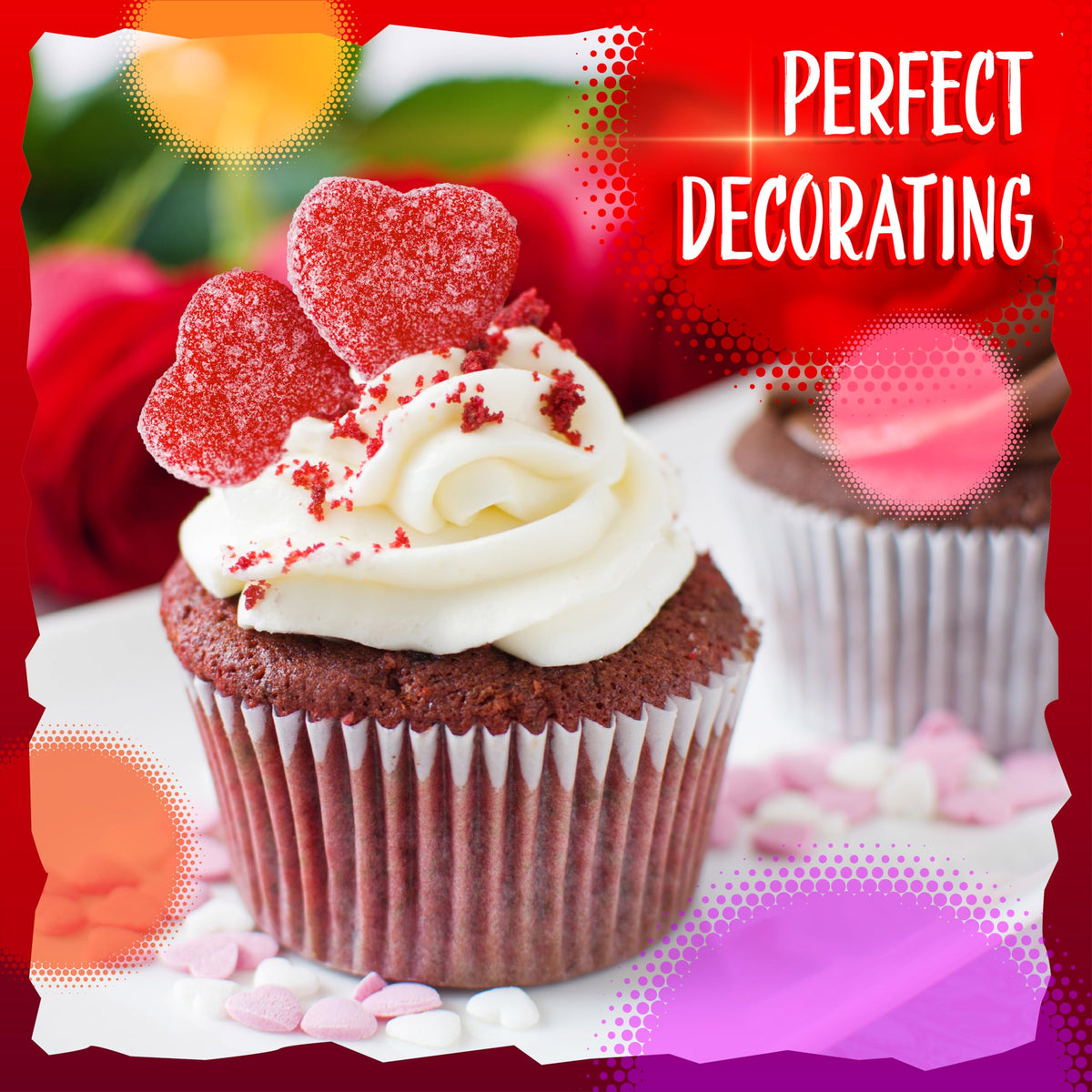 Sunny Island Candy Hearts candy-buffet display with 2lb bag, vibrant and inviting.