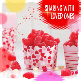 Sunny Island Candy Hearts dessert-table decor with cherry color, adding nostalgic charm.