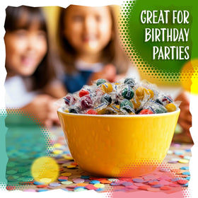 Sunny Island cherry-orange-lemon-lime-grape candies in colors for vibrant dessert tables.