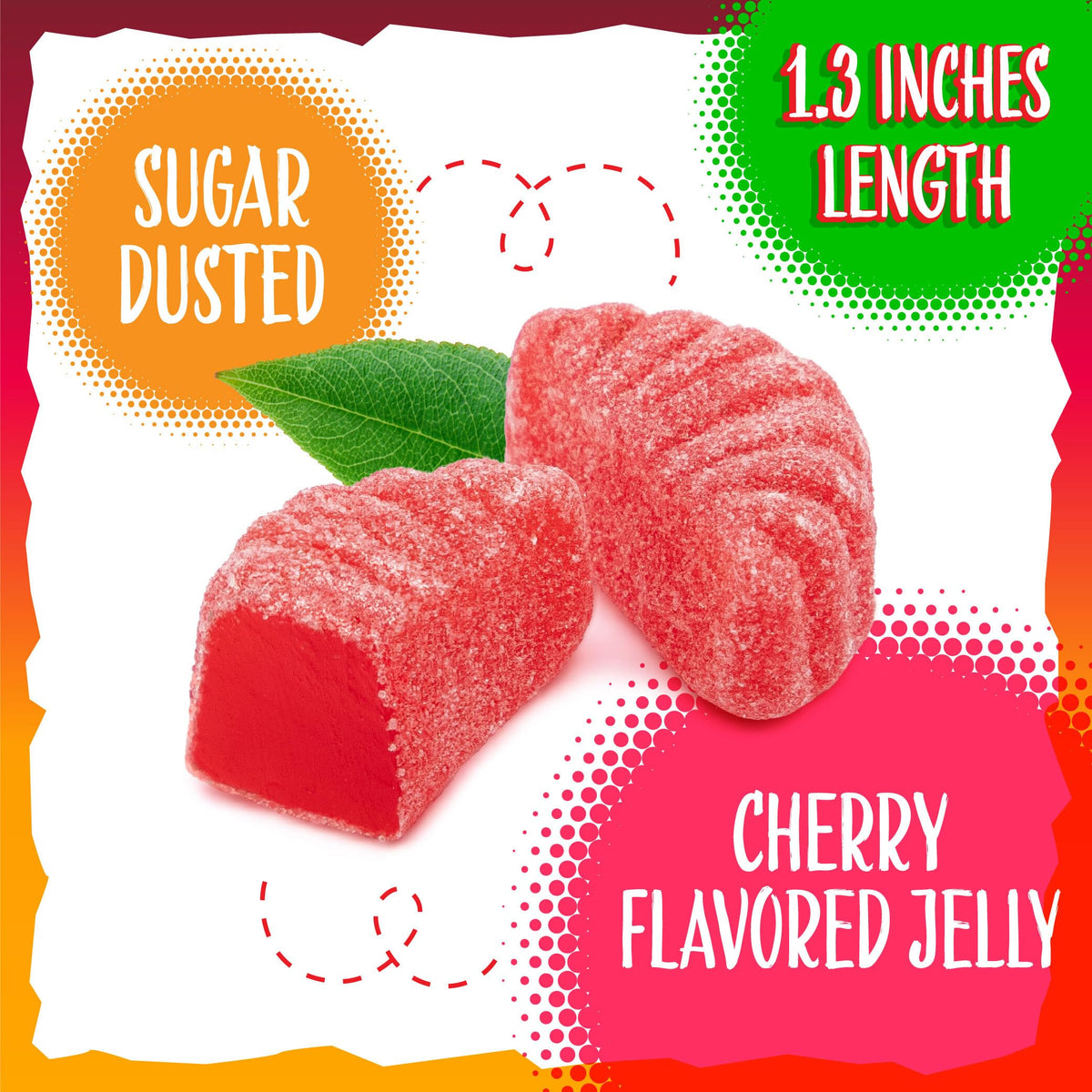 Sunny Island Cherry Slices used as cake decoration for celebrations.