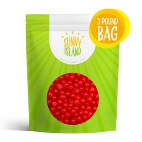 Sunny Island Cherry Sours closeup piece shows juicy, tangy centers ideal for snacking.