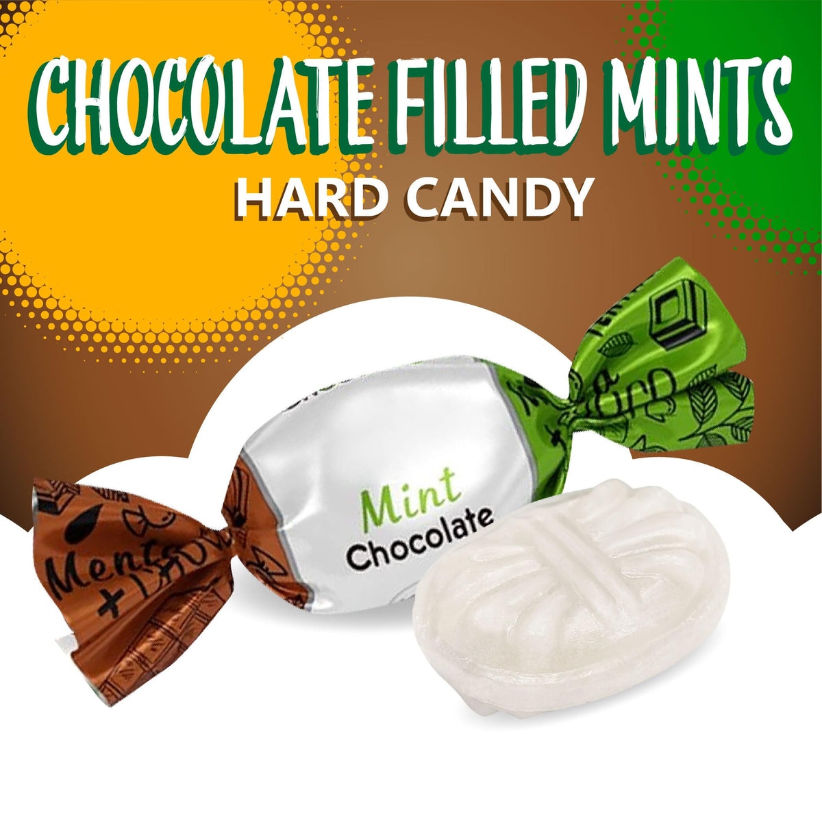 Arcor chocolate-centered mint after bite reveals cream