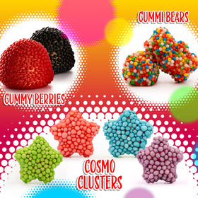 Sunny Island Crunchy Gummy Mix showing varied textures for candy buffets