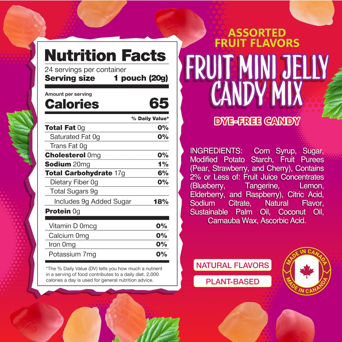 Sunny Island Fruit Jelly Candy cherry gummy in 24-pack, plant-based and dairy-free.