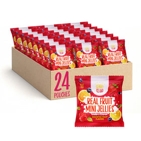 Sunny Island Fruit Jelly Candy raspberry bite in a 24-pack, naturally flavored for clean snacking.