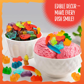 Sunny Island gummy candy mix jar display: colorful jars for DIY snack bars and gifts