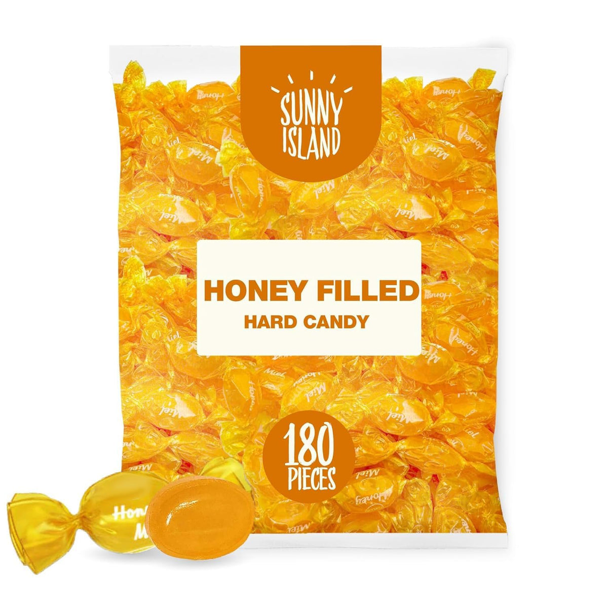 Sunny Island honey filled candy with approximately 180 pieces for bulk gifting and party favors.