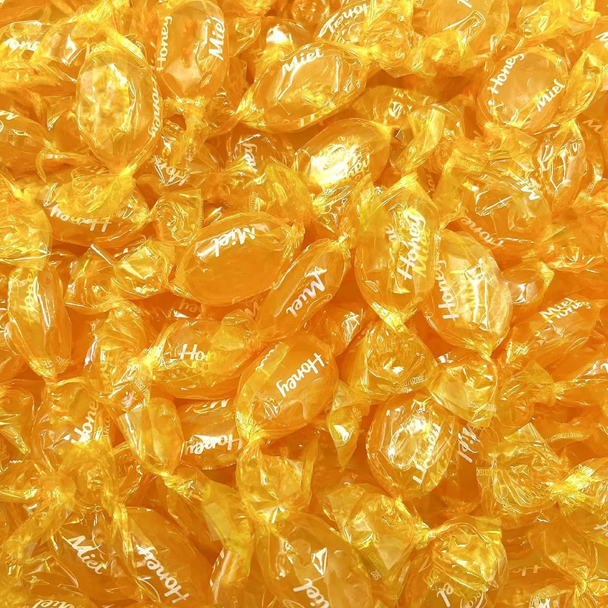 Sunny Island honey filled hard candy in a 2 lb bag, perfect for sharing at gatherings.