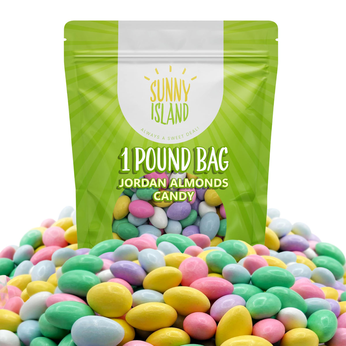 Sunny Island Jordan Almonds close-up of crunchy almond center for elegant candy buffets