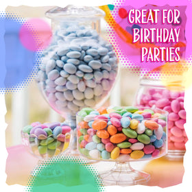 Sunny Island Jordan Almonds pastel candy shells used in wedding table decor