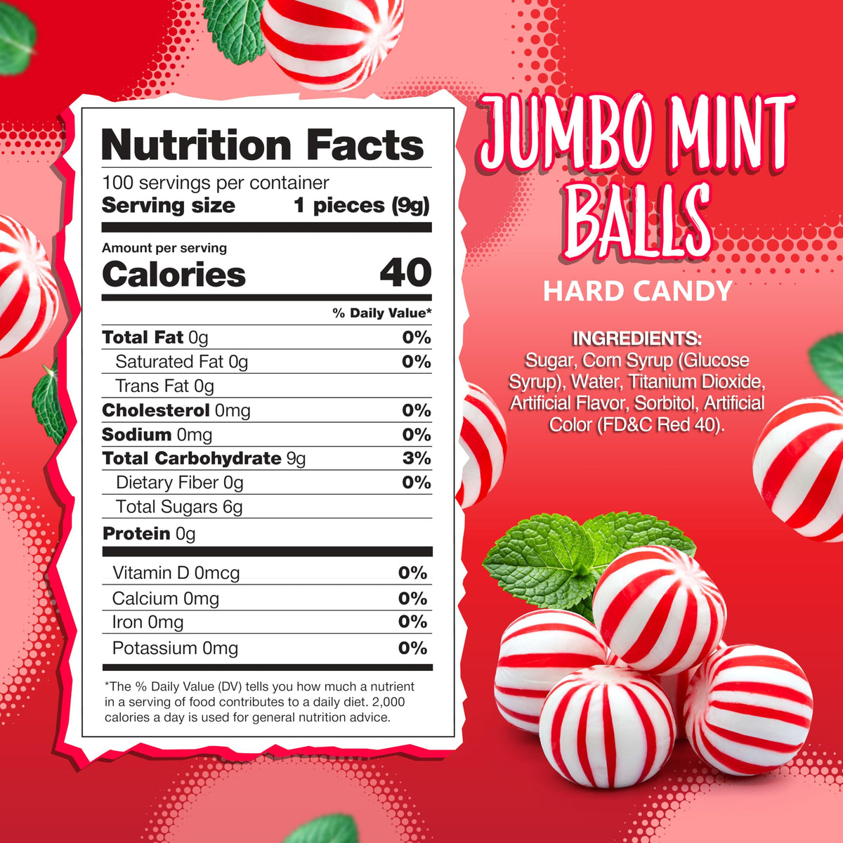 Sunny Island peppermint hard candy close-up highlighting the classic mint flavor.