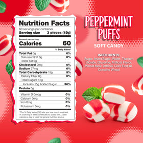 Sunny Island Peppermint Puffs, individually wrapped, easy to share and store.