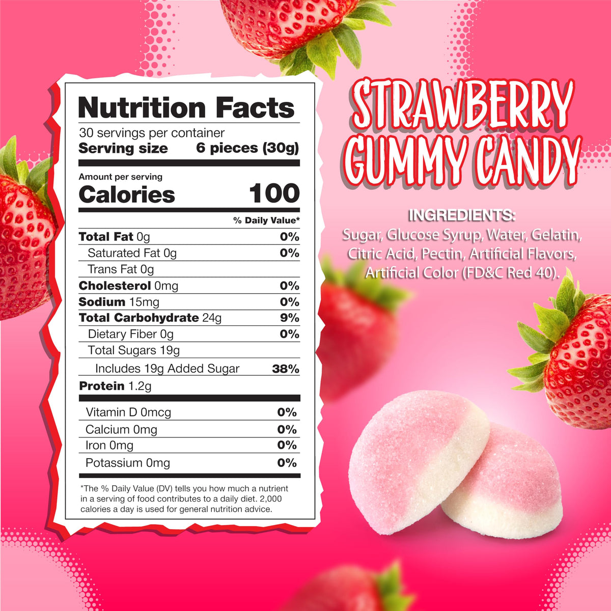 Sunny Island strawberry puffy candy closeup reveals soft texture ideal for gifting.
