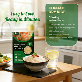 Sunnyside ready-in-minutes pack illustrates quick meal prep option.