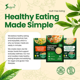 Sunnyside vegan gluten-free badge signals suitable options for plant-based diets.