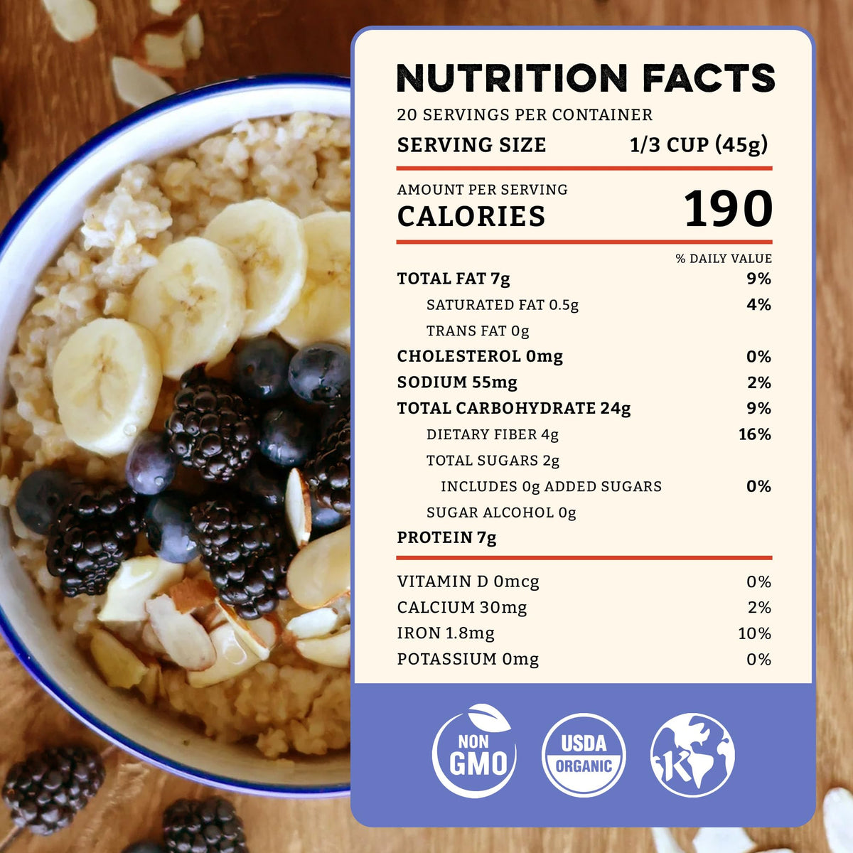 Close-up of Sunrise Flour Mill heritage oat cereal texture for creamy breakfast bowls