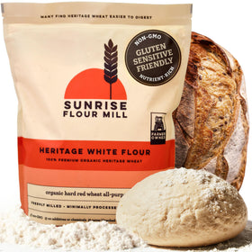 Sunrise Flour Mill heritage white flour pack for everyday baking with rich flavor