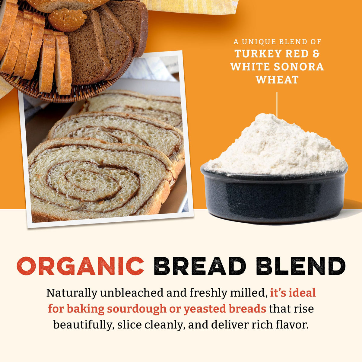 Sunrise Flour Mill nutty-flavored loaf crust, bronzed and inviting for sandwiches.
