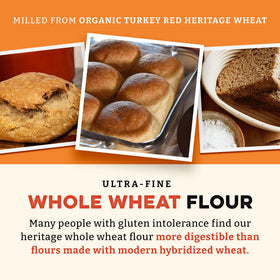 Sunrise Flour Mill organic wheat flour in pantry jar